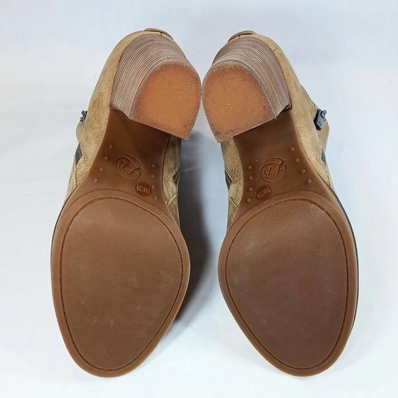 Lucky Brand Tan Ankle Booties with Peep-Toe - Picture 8 of 13